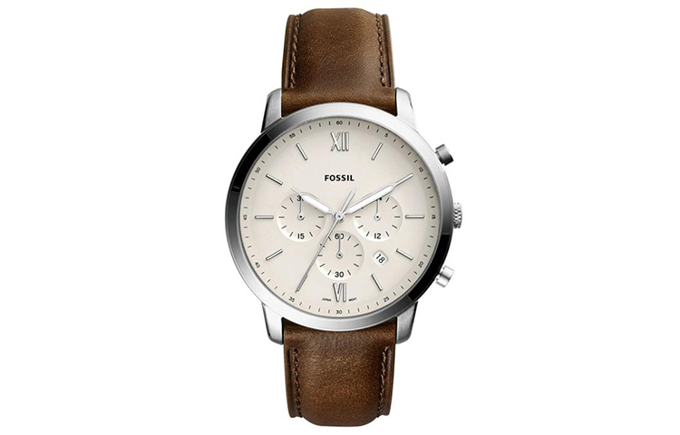 

FOSSIL Часы Wrist Watch Quartz Movement Leather Strap White Dial Men's Watch, White Dial
