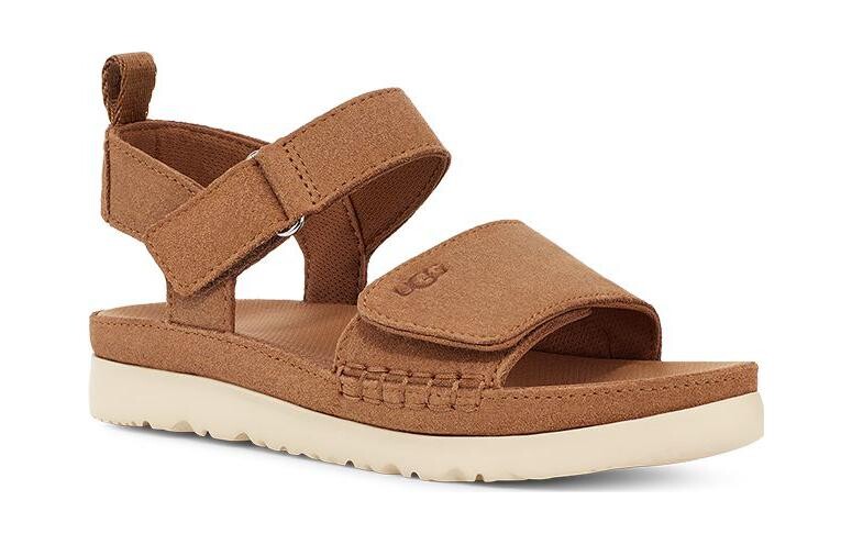 Детские сандалии из телячьей замши с открытой пяткой Ugg, цвет Chestnut — фото 2