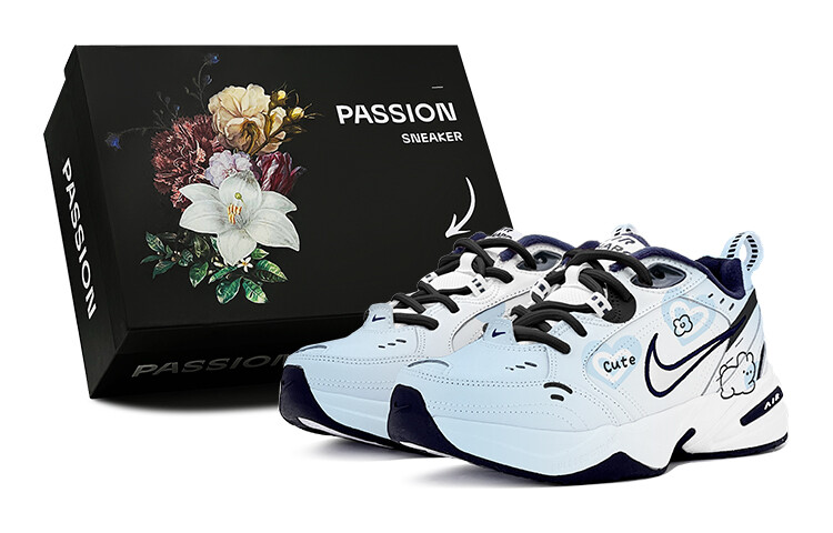 

Кроссовки Nike Air Monarch 4 Chunky Sneakers Unisex Low-top White/blue/black, голубой, Синий, Кроссовки Nike Air Monarch 4 Chunky Sneakers Unisex Low-top White/blue/black, голубой