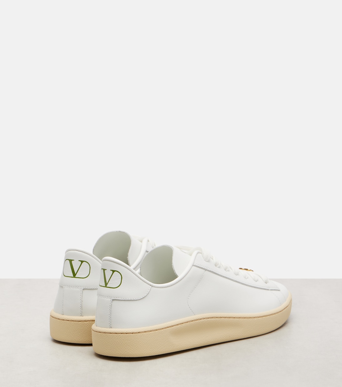 Кожаные кроссовки Royco VLogo Valentino Garavani, Bianco/Green Briar/Papyrus — фото 2