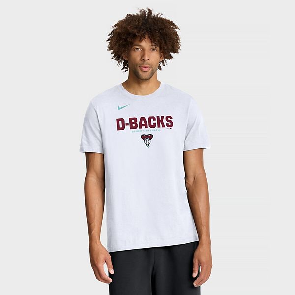 

Мужская белая футболка arizona diamondbacks bold team name Nike