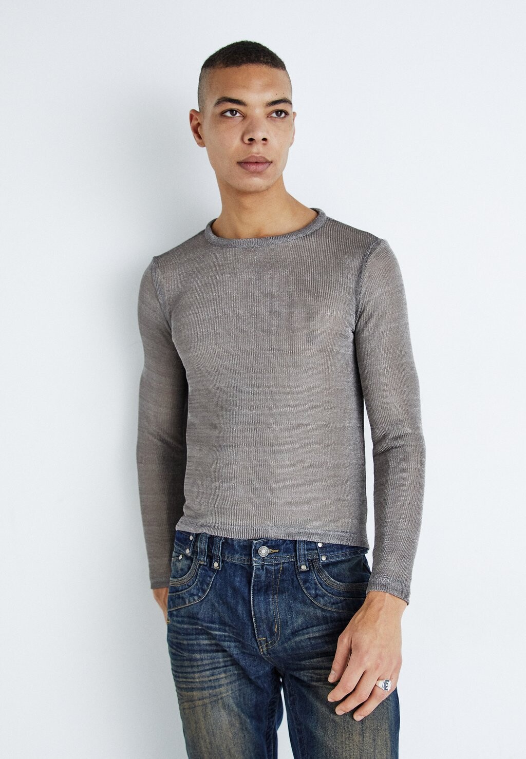 

Свитер Long Sleeve Jaded London, цвет silver
