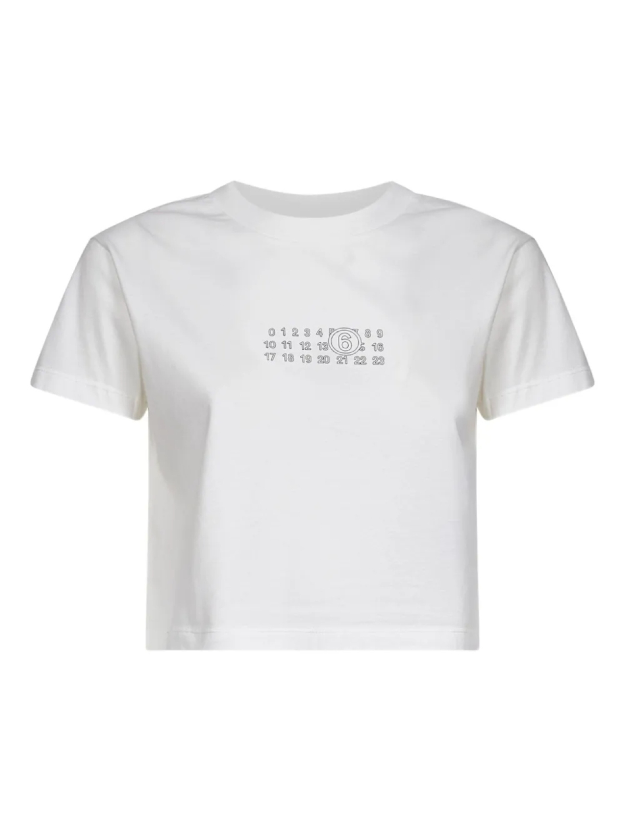 

Укороченная футболка с цифровым мотивом MM6 Maison Margiela, белый
