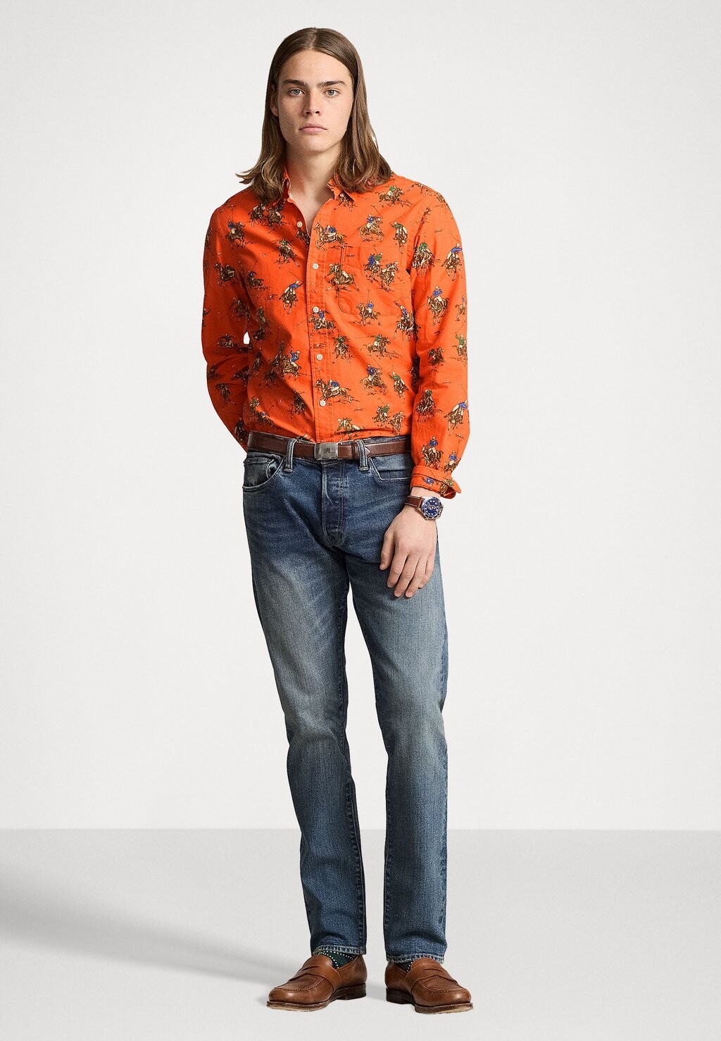 

Рубашка CLASSIC FIT POLO MATCH OXFORD SHIRT Ralph Lauren, оранжевый