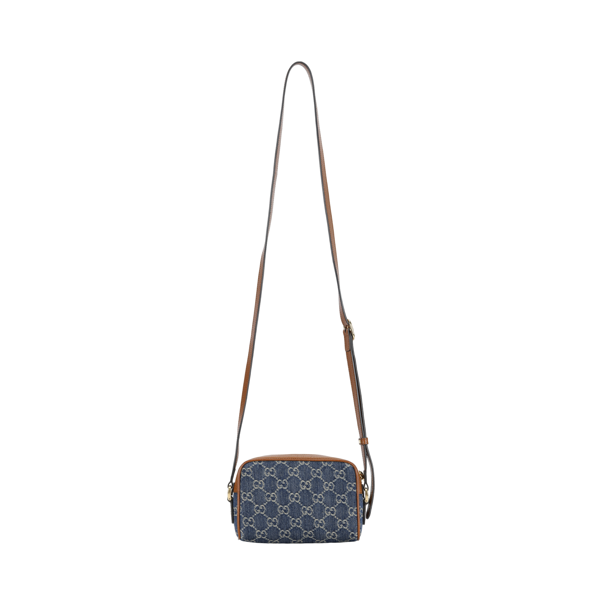 

Сумка через плечо из холста женская синяя/коричневая GUCCI
