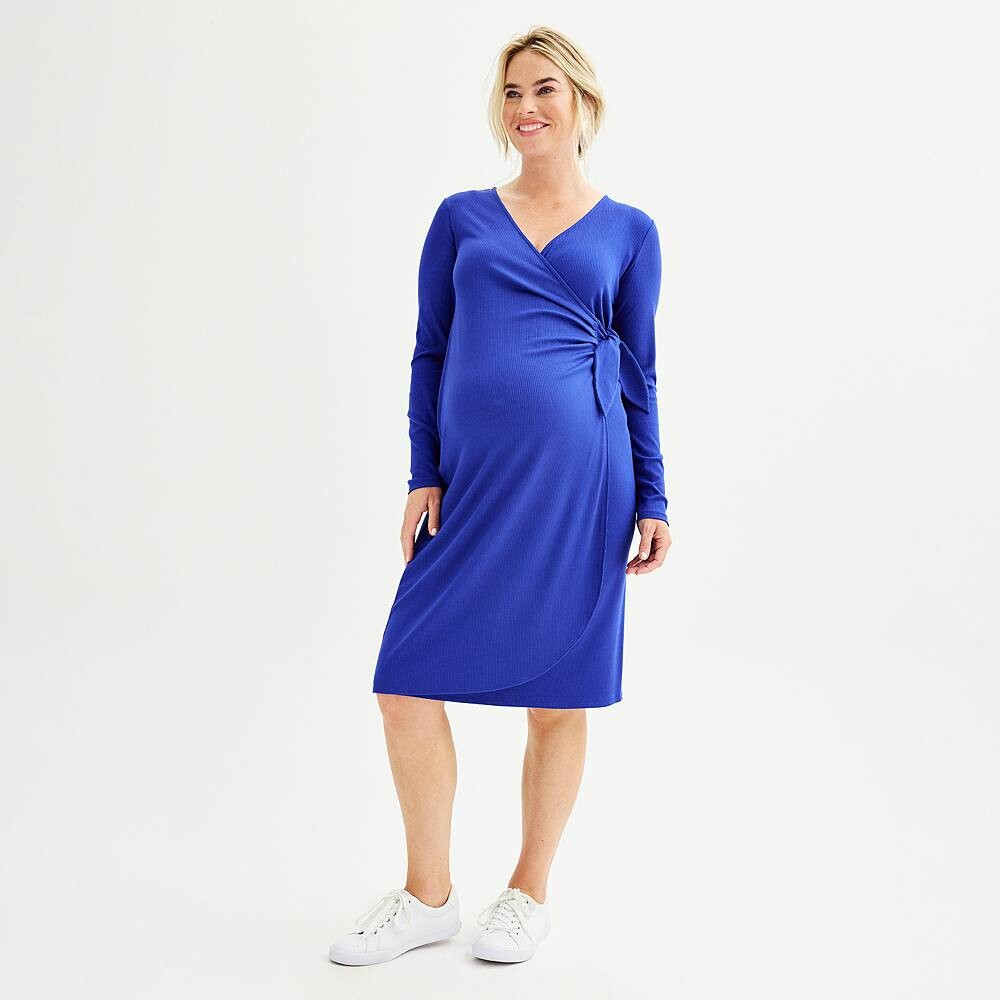 

Трикотажное платье с запахом для беременных Sonoma Goods For Life, цвет Wicked Blue