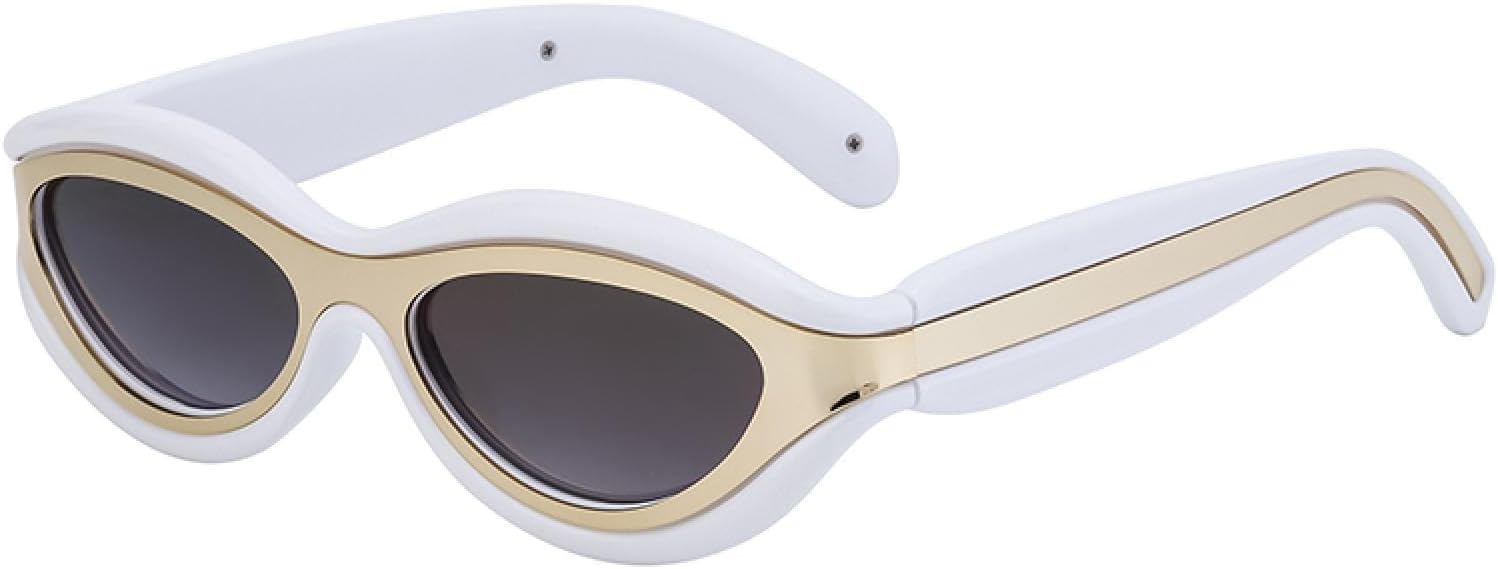 

Маленькие круглые солнцезащитные очки в стиле панк для женщин, роскошные солнцезащитные очки в стиле стимпанк, цельные солнцезащитные очки для винтажного стиля TOIPASTN, C7whitedoublegray