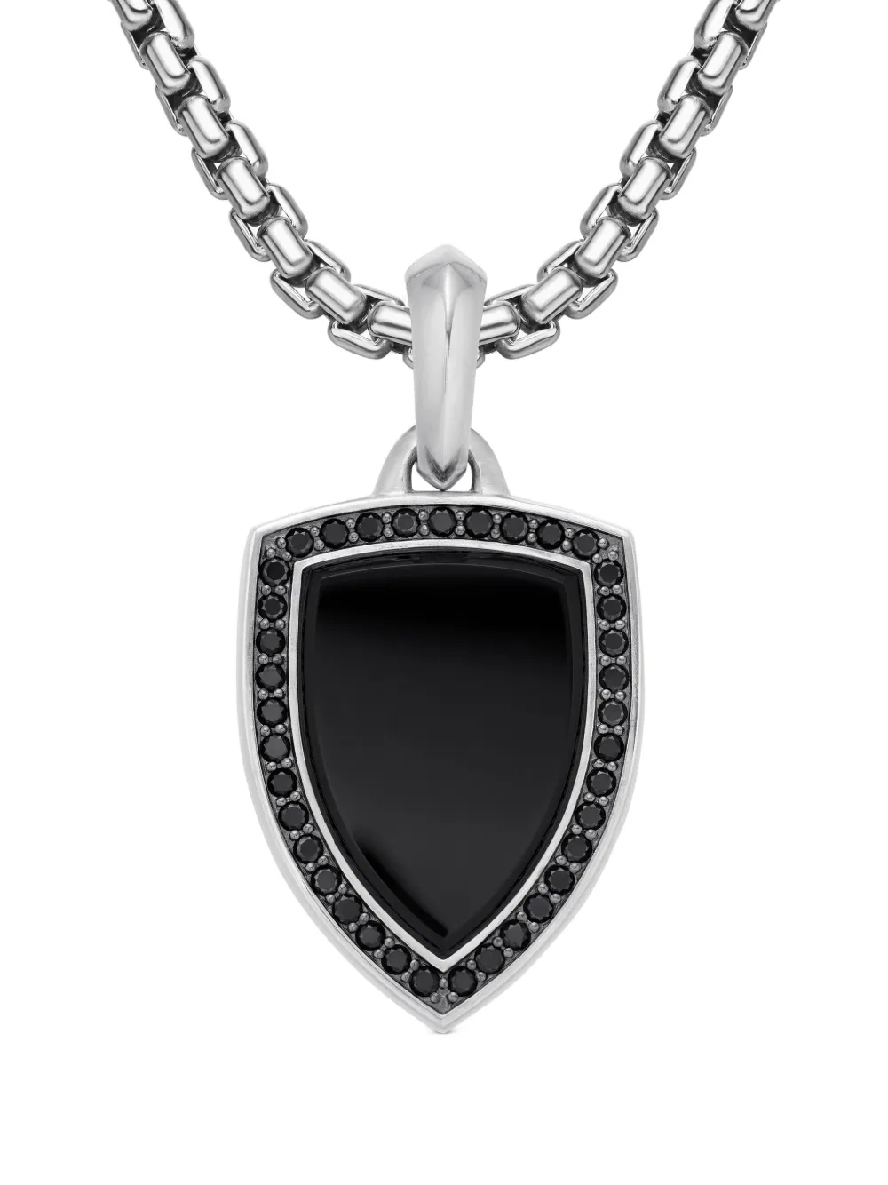 

Серебряная подвеска Shield с ониксом и бриллиантами David Yurman, серебяный