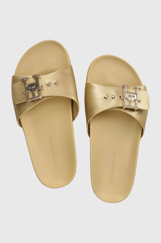 

Кожаные тапочки TH HARDWARE GOLD FLAT SANDAL Tommy Hilfiger, золотой