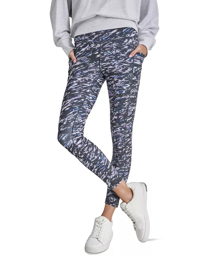 

Женские высокие леггинсы 7/8 с принтом DKNY, фиолетовый