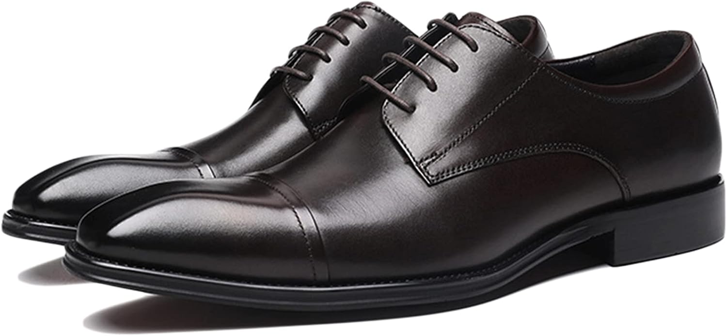 

Мужские классические кожаные туфли WKNBEU, дерби на шнуровке, униформа, оксфорды, формальные броги, коричневые, размер US8.5-9 / UK7.5-8 / EU41