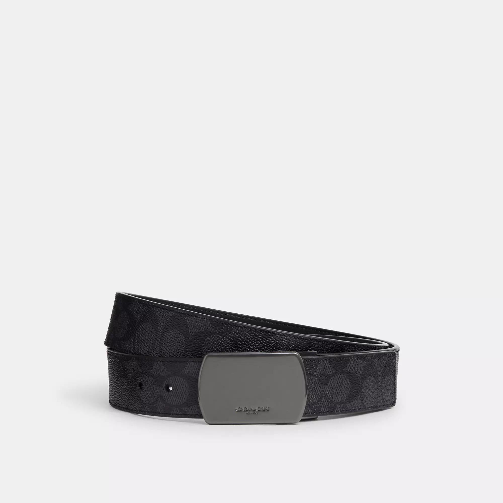 

Пряжка Coach Outlet Plaque Buckle, обрезанная по размеру, двусторонний ремень, 38 мм, бронзовый/угольный/черный