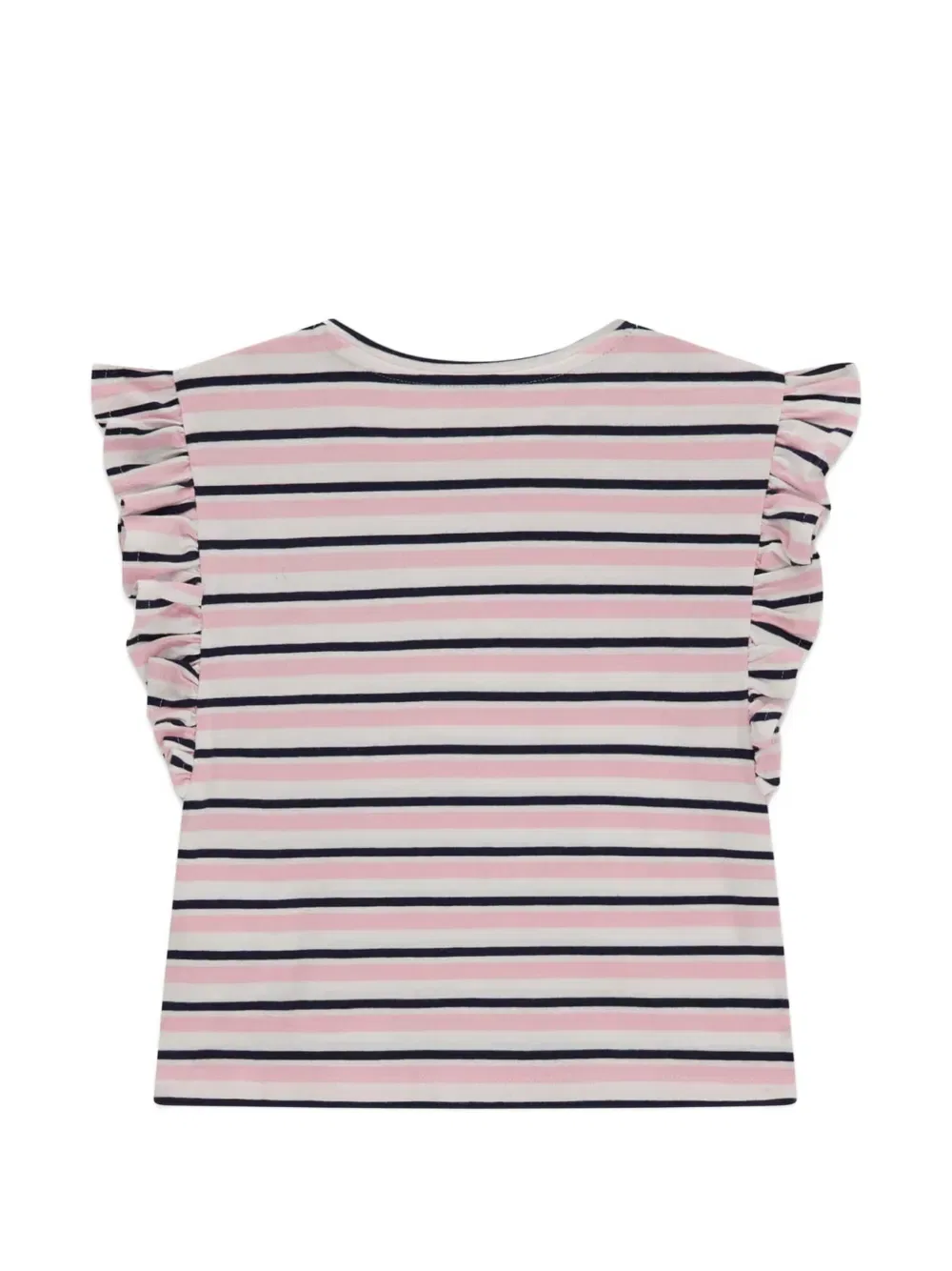 Футболка в полоску с оборками Guess Kids, розовый — фото 2
