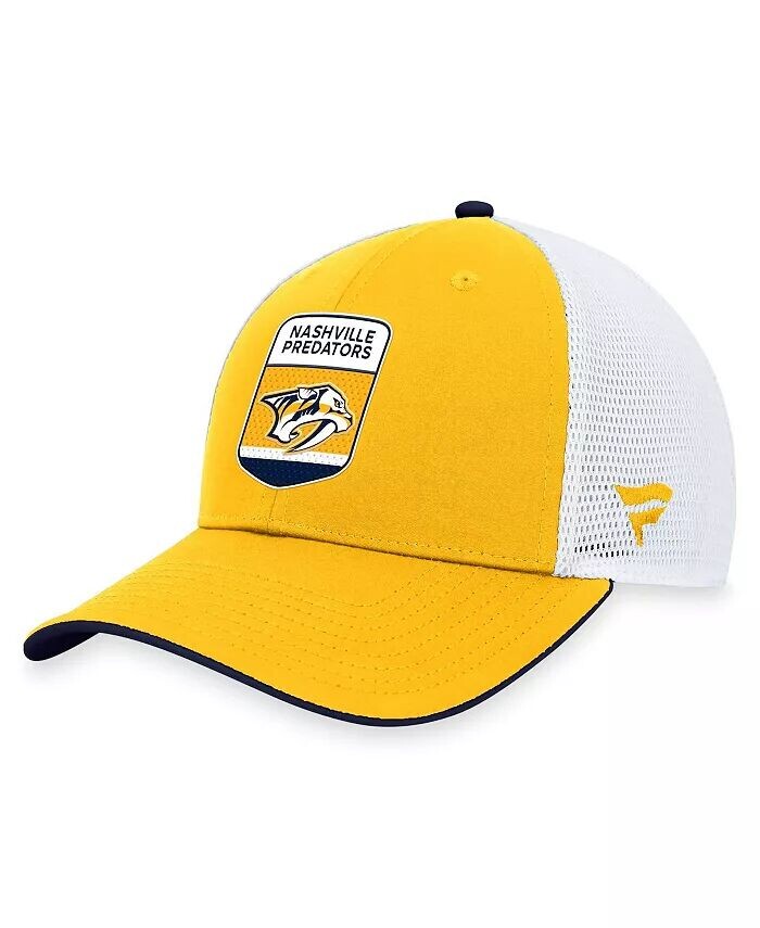 

Мужская золотая регулируемая кепка Trucker на сцене драфта НХЛ Nashville Predators 2023 года Fanatics