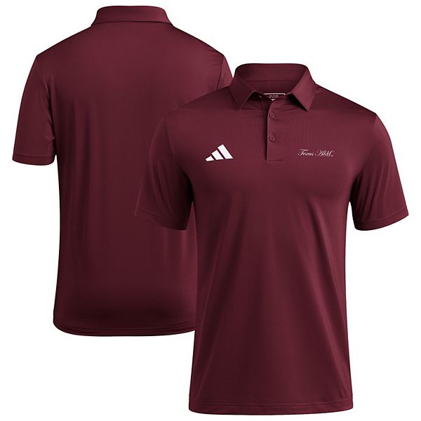Мужская поло Texas A&M Aggies Ultimate 365 цвета марсала Adidas — фото 2