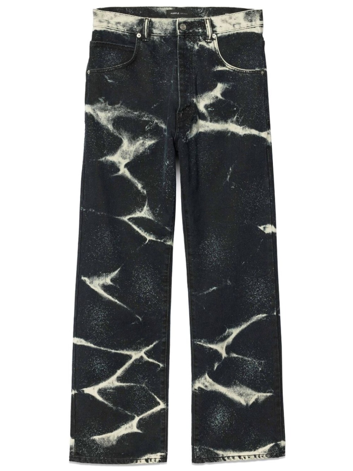

Purple Brand широкие джинсы P018 Marble Coated, черный