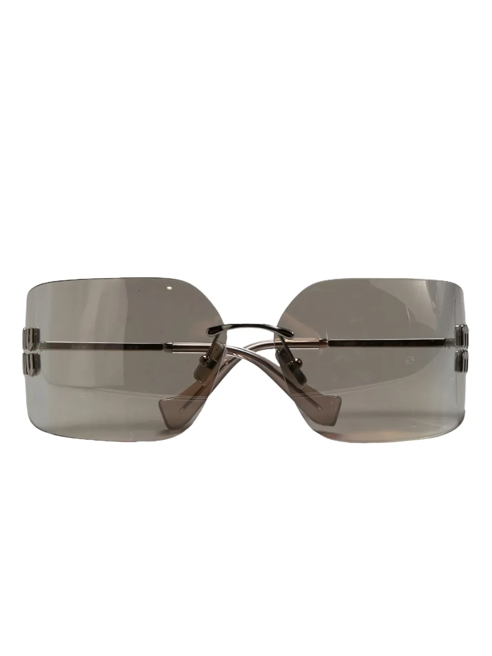 

Солнцезащитные очки в оправе Shield Miu Miu Eyewear, серебяный