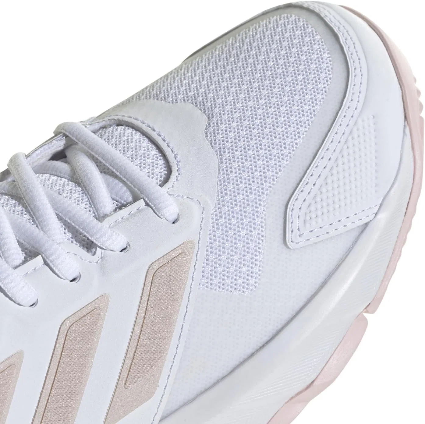 Кроссовки теннисные Adidas Courtjam Control 3, White/Sandy Pink Met./Sandy Pink — фото 4