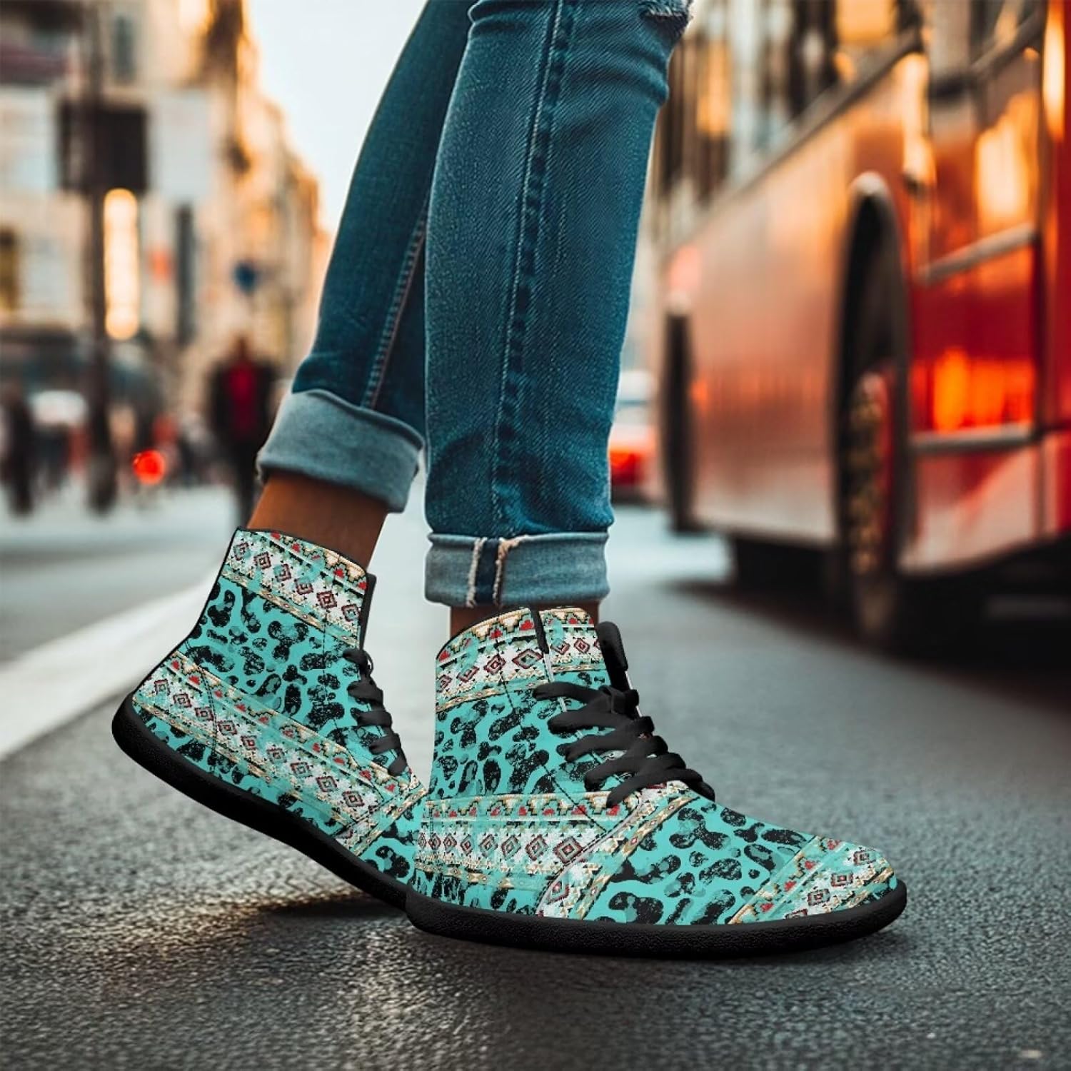 Кроссовки Binienty High Top Barefoot для женщин и мужчин, модные с нулевым перепадом, водонепроницаемые походные ботинки из ПУ-кожи, зеленый — фото 4