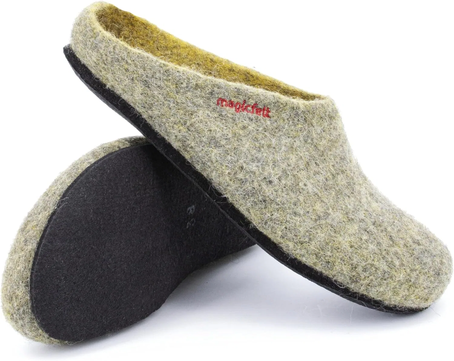 Тапочки MagicFelt AN 709 из чистой натуральной шерсти для мужчин и женщин - нескользящие и анатомической формы, Yellowstone