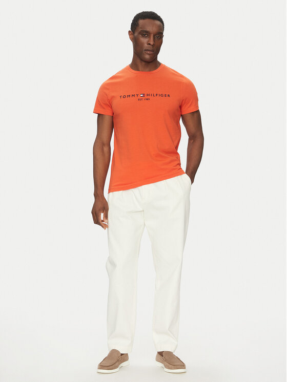 Футболка regular fit Logo MW0MW11797 Tommy Hilfiger, оранжевый — фото 2