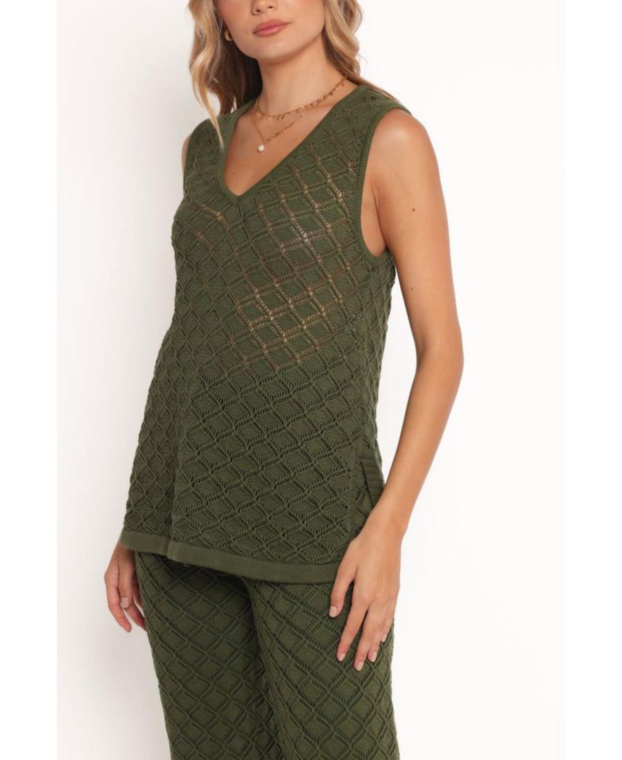 

Женская трикотажная блузка Sable с текстурированной поверхностью Petal and Pup, Olive