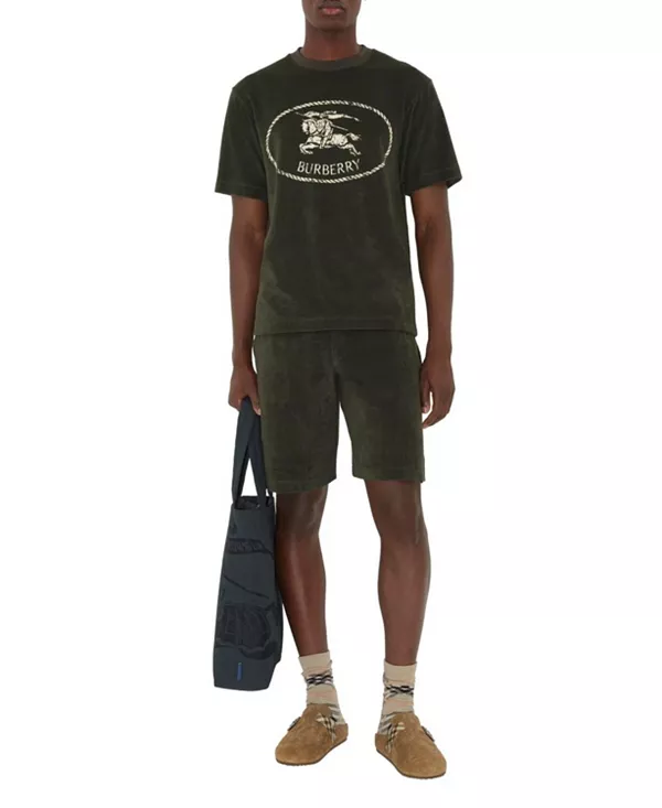 

Футболка из махровой ткани с изображением рыцарского штампа Burberry, зеленый