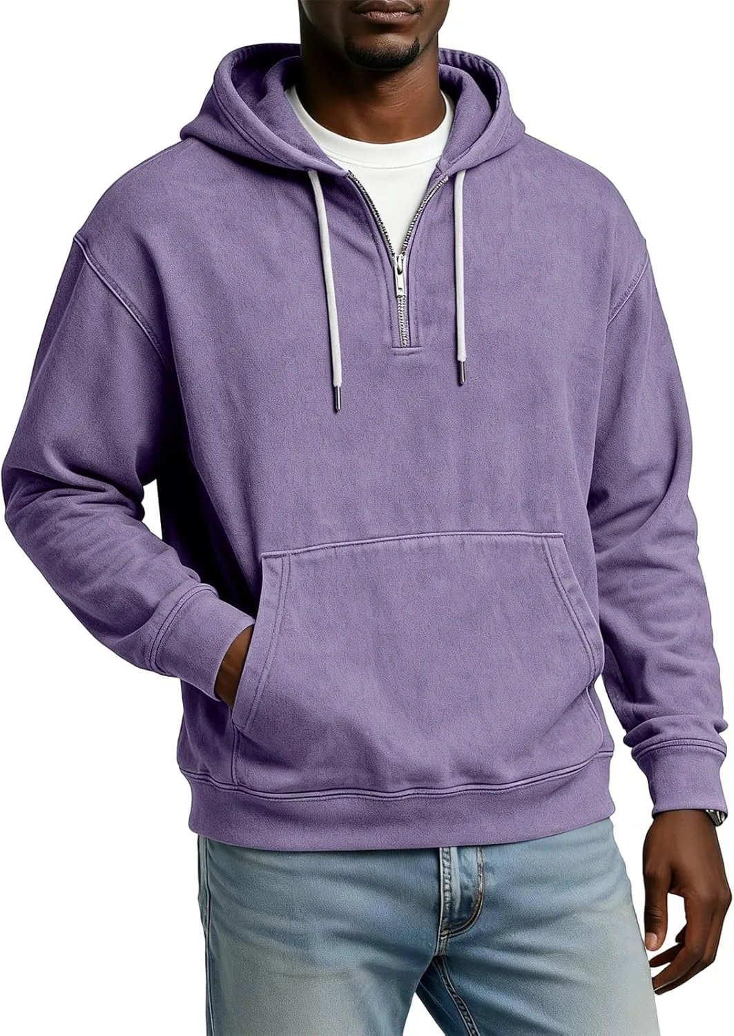 

Мужской худи с четвертью молнии оверсайз WEIGAIRUPA