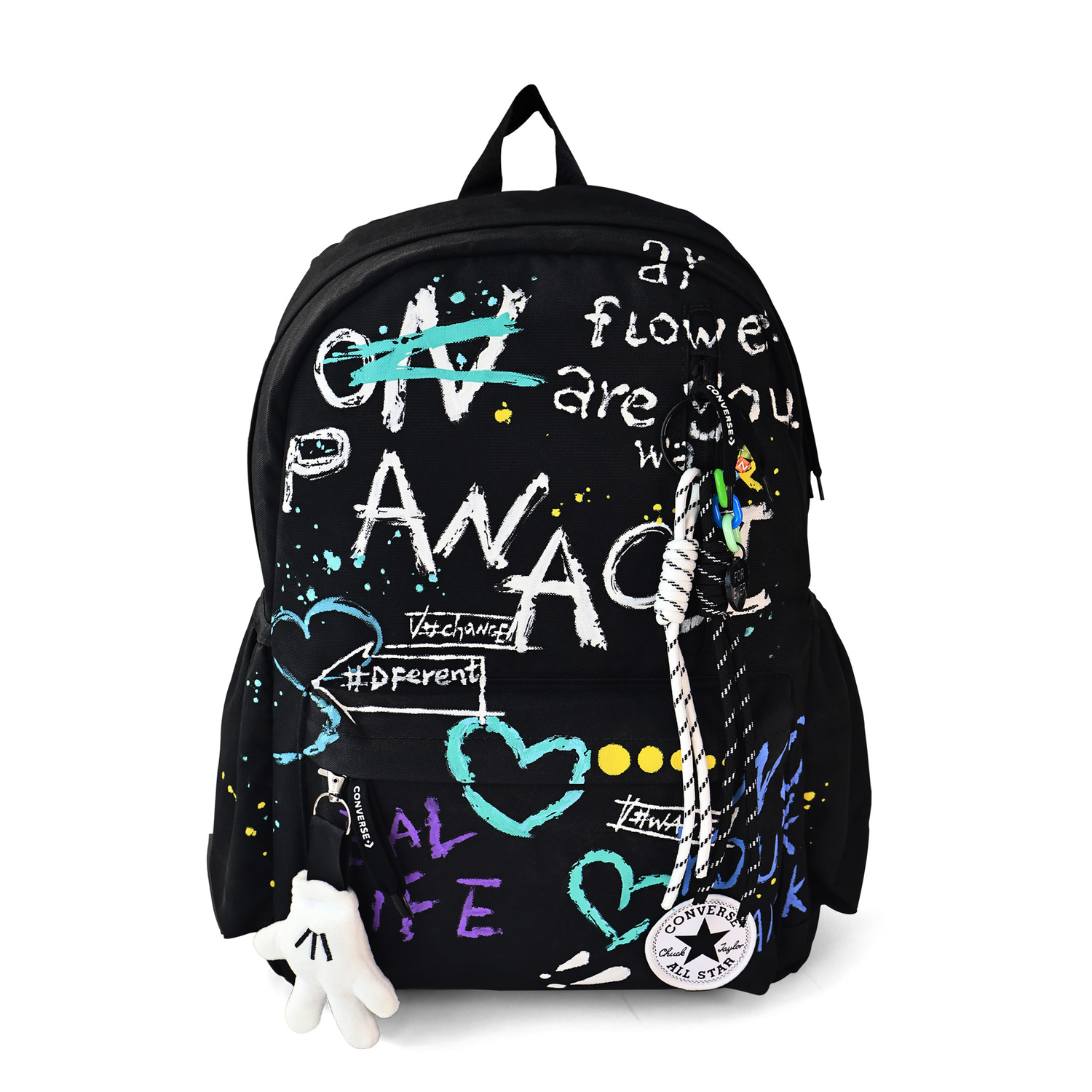 

Converse Полиэстеровый рюкзак средний размер унисекс черный белый, Black