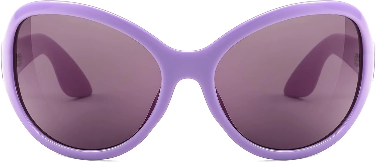 

FEISEDY Модные солнцезащитные очки большого размера, классическая овальная оправа, стильные очки с широкими линзами, женские очки B2391, Purple Frame Purple Lens