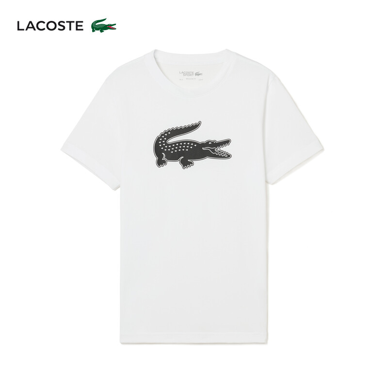 

Футболка мужская Lacoste с короткими рукавами и принтом, белый