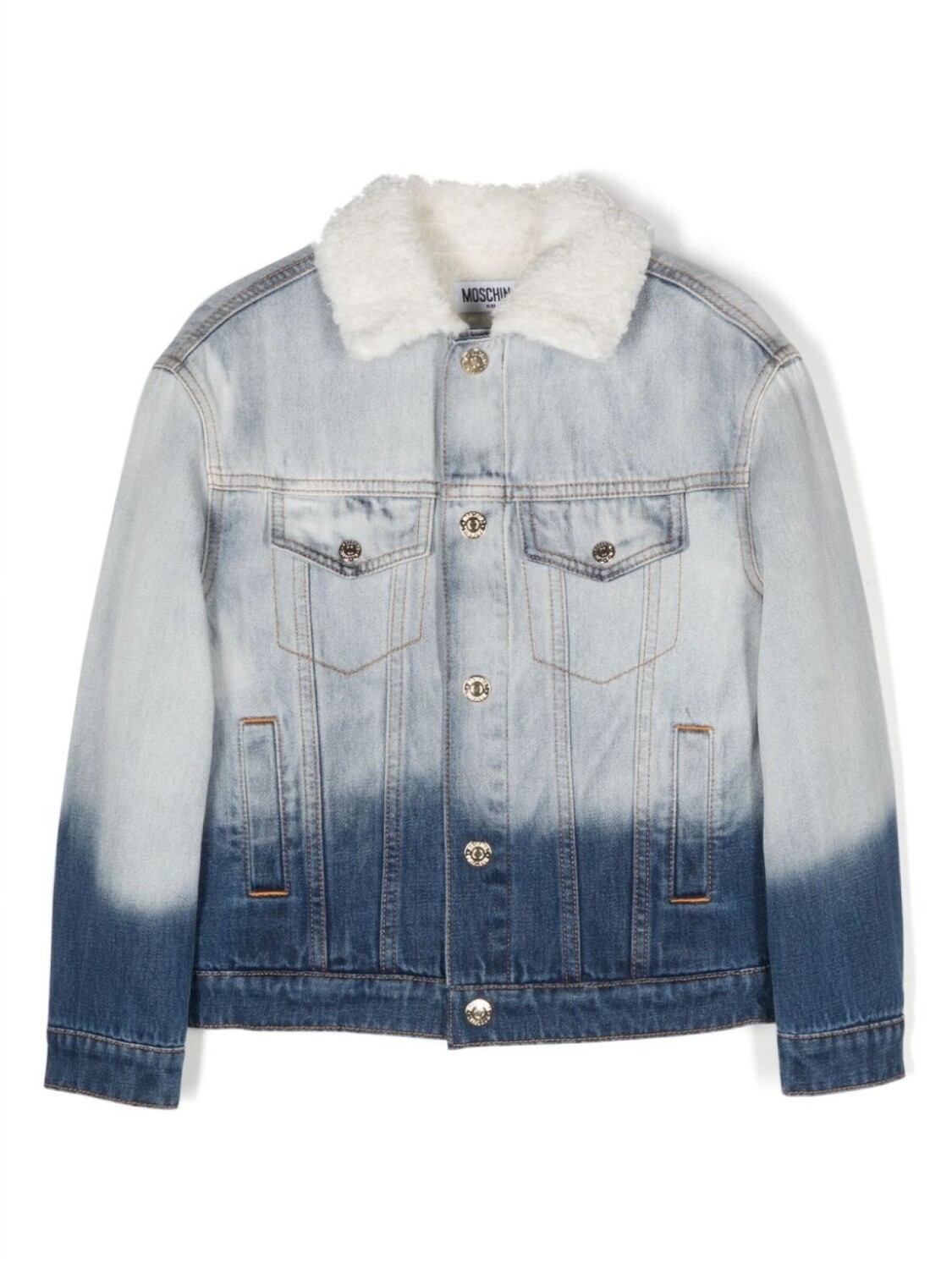 

Moschino Kids джинсовая куртка с вышитым логотипом, синий