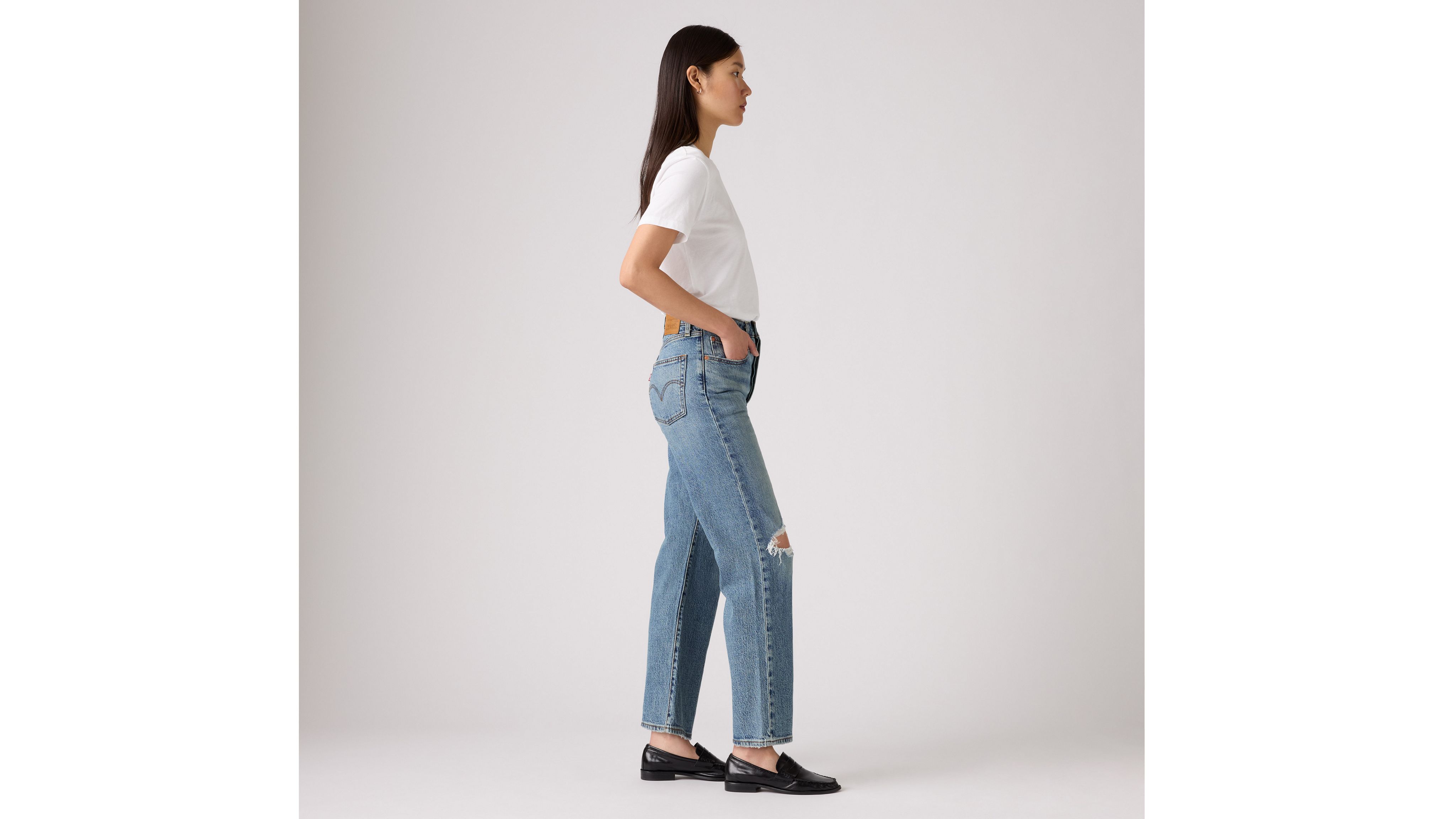 Джинсы Ribcage Straight Ankle женские Levi's, Queen Mother - Medium Wash — фото 4