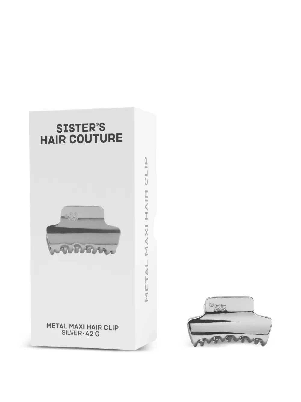 Заколка для волос Maxi с выгравированным логотипом Sister’S Aroma, серебро
