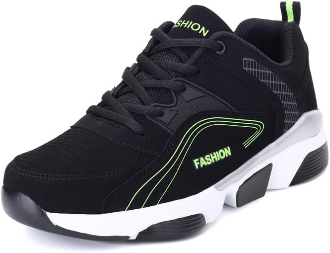 

HoaloX Large Size Breathable Mesh Sports Shoes Sports Shoes- легкие спортивные кроссовки для бега и тренировок, черный/зеленый