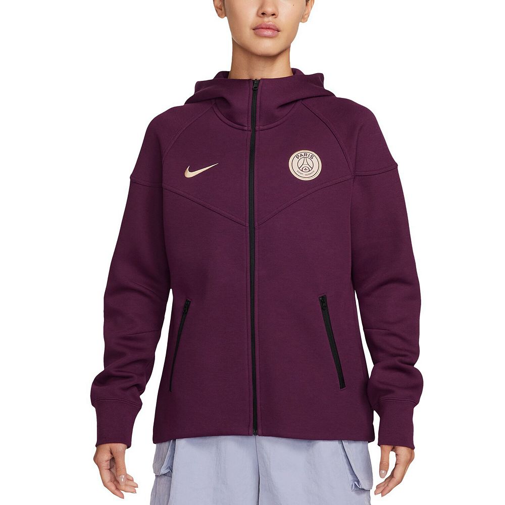 

Женская худи из технического флиса с молнией во всю длину Nike Burgundy Paris Saint-Germain 2024/25, цвет Psg Med Re