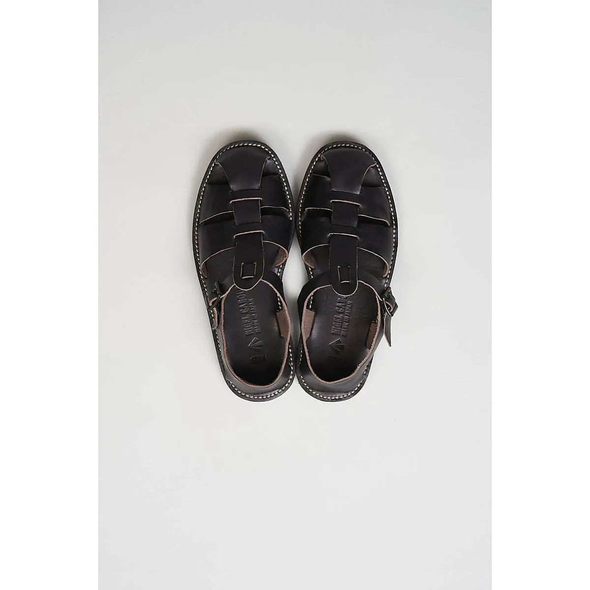 Мужские кожаные сандалии «Гуркха». Nigel Cabourn, black — фото 2