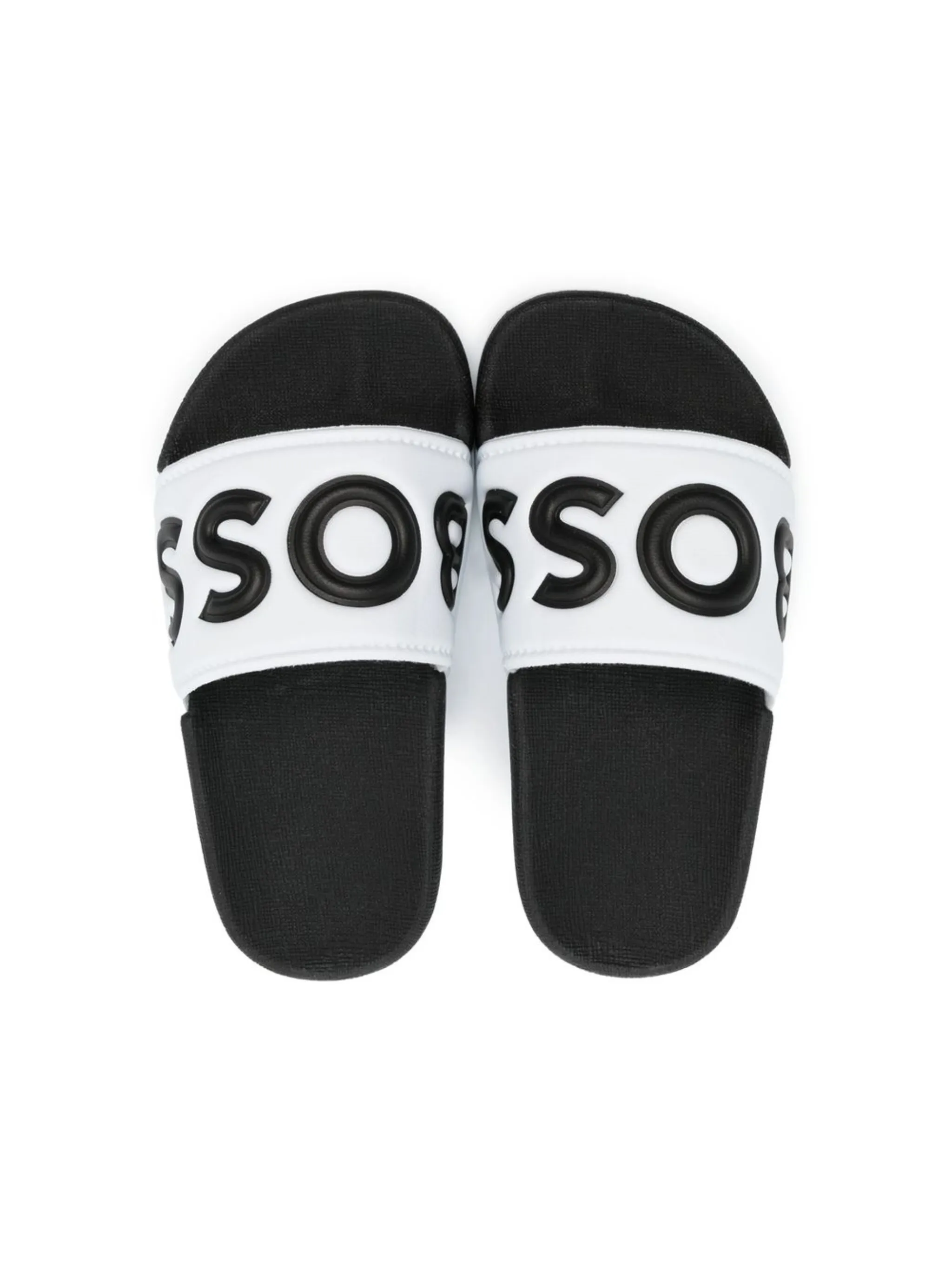 Шлепанцы в стиле колор-блок Boss Kidswear, белый — фото 3