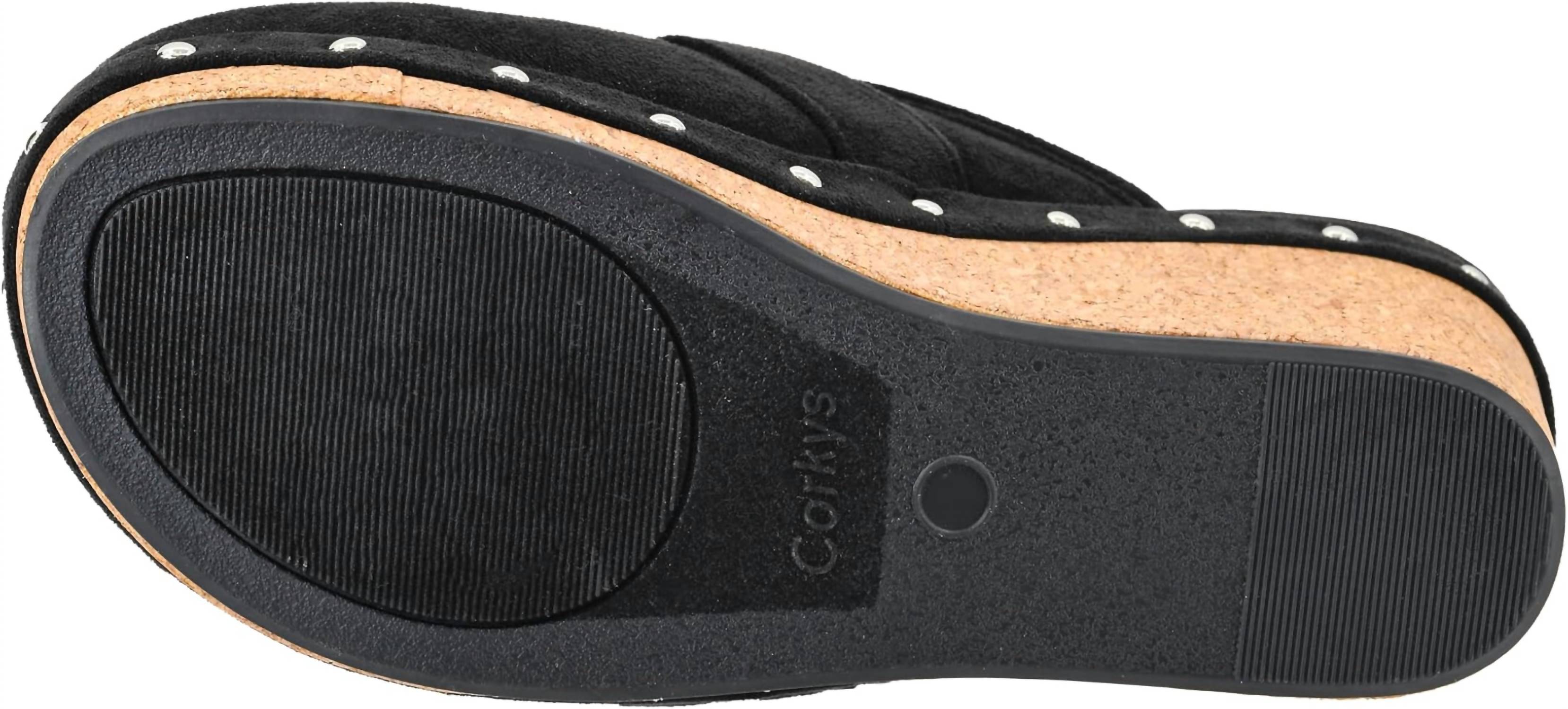 Женские уютные клоги Just Precious из черного искусственного замша Corkys Footwear — фото 3
