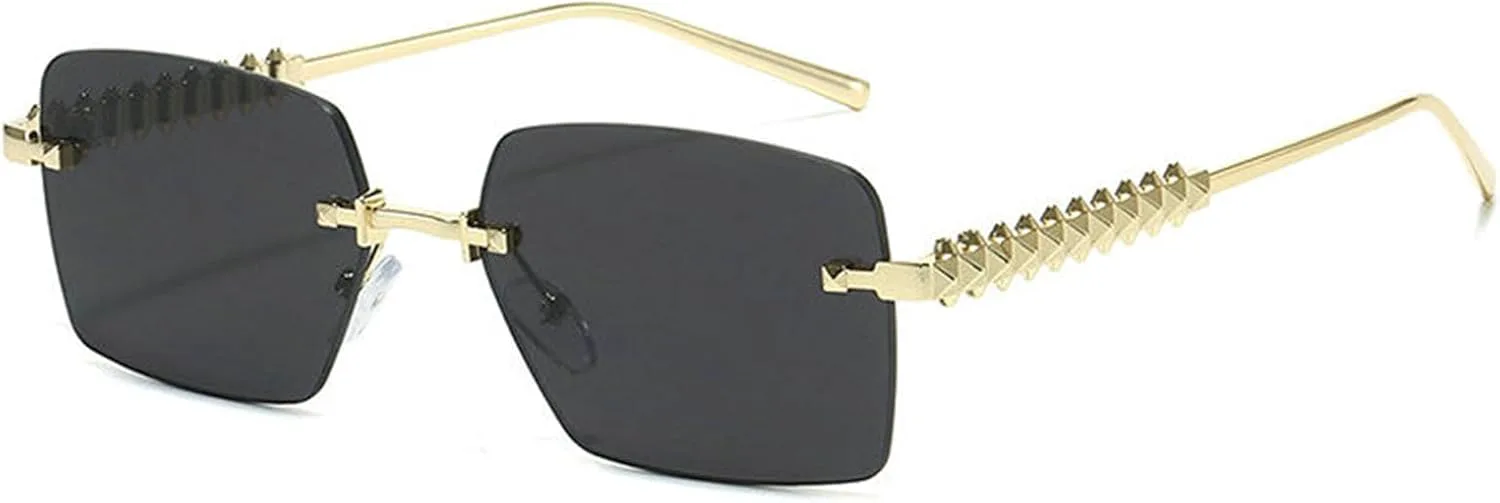 

Солнцезащитные очки без оправы прямоугольной формы для женщин и мужчин, модные, с металлическими линзами, в стиле Y2k, узкие квадратные солнцезащитные очки helena, C1