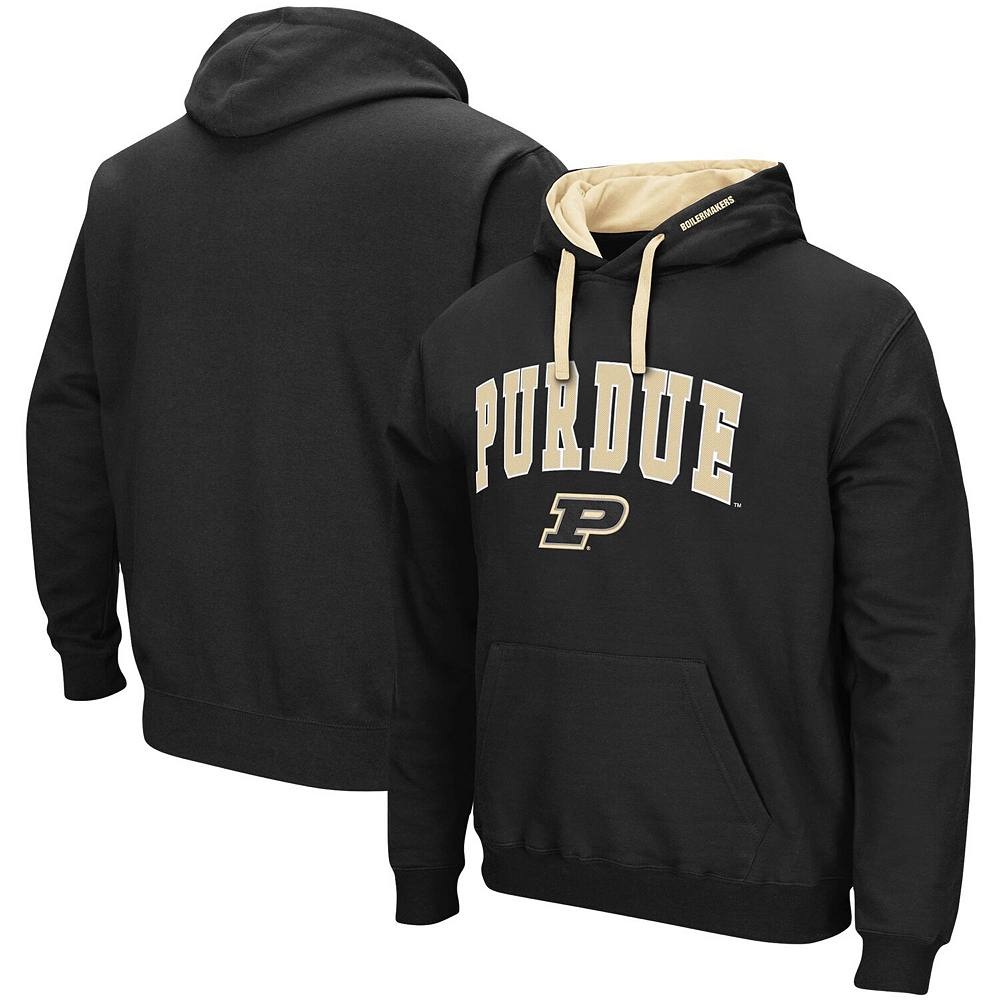 

Мужской черный пуловер с капюшоном Colosseum Purdue Boilermakers Big & Tall Arch & Logo 2.0, цвет Prd Black