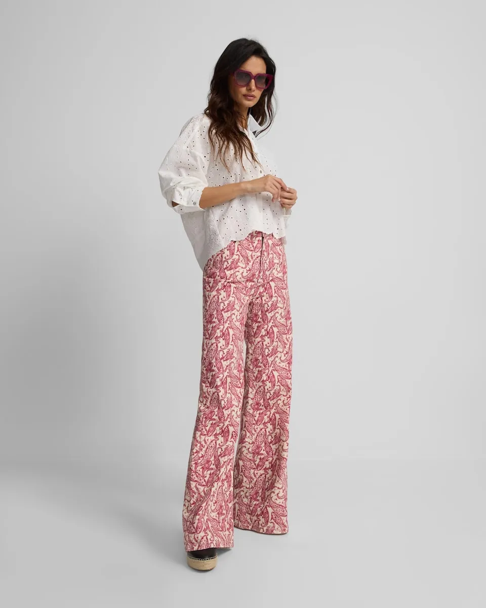 

Розовые джинсы с кашемировым принтом для женщин Silbon