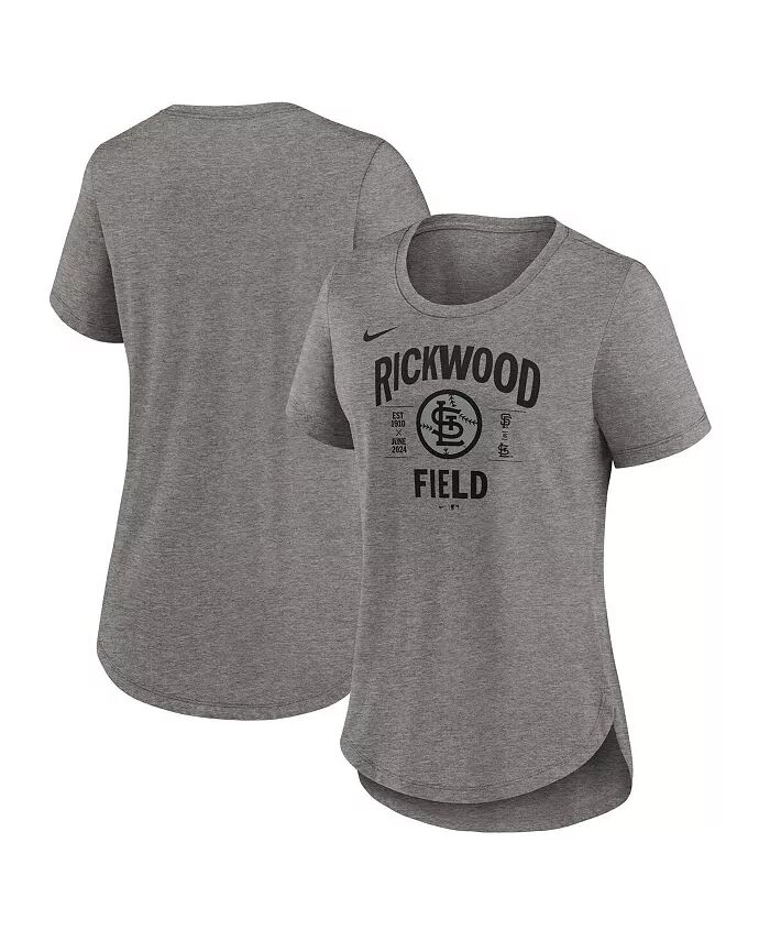 

Женская футболка темно-серого цвета с овальным вырезом Rickwood Classic Tribute Tri-Blend 2024 Rickwood St. Louis Cardinals Nike, серый