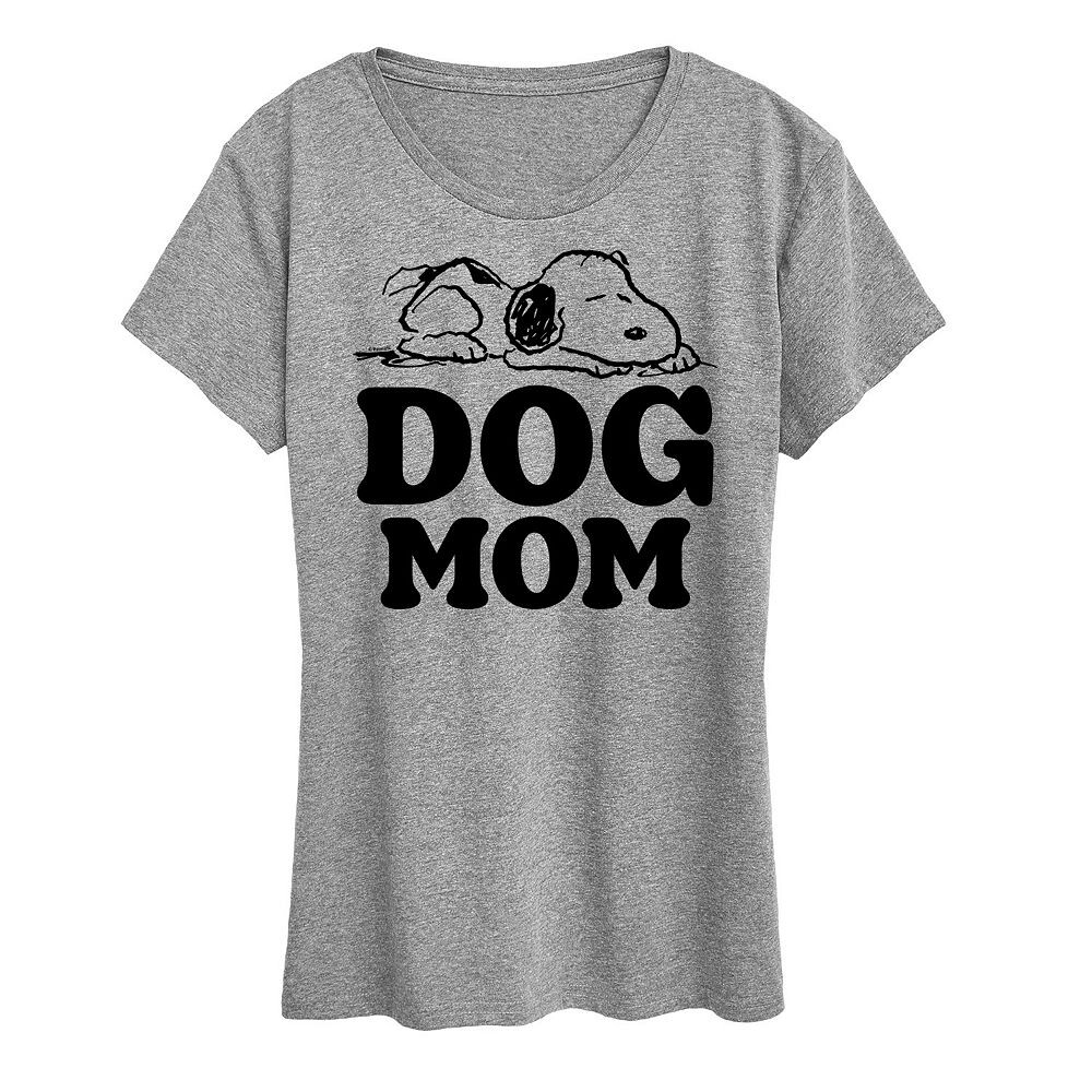 

Женская футболка с рисунком Peanuts Snoopy Dog Mom Licensed Character, цвет Heather Gray