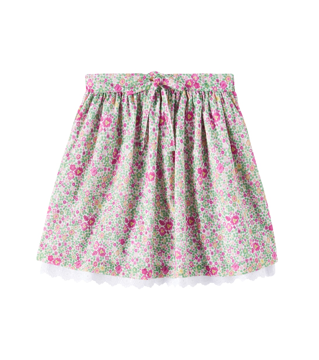 

Юбка из хлопка с цветочным принтом и кружевной отделкой Luna La Coqueta, Pink Floral