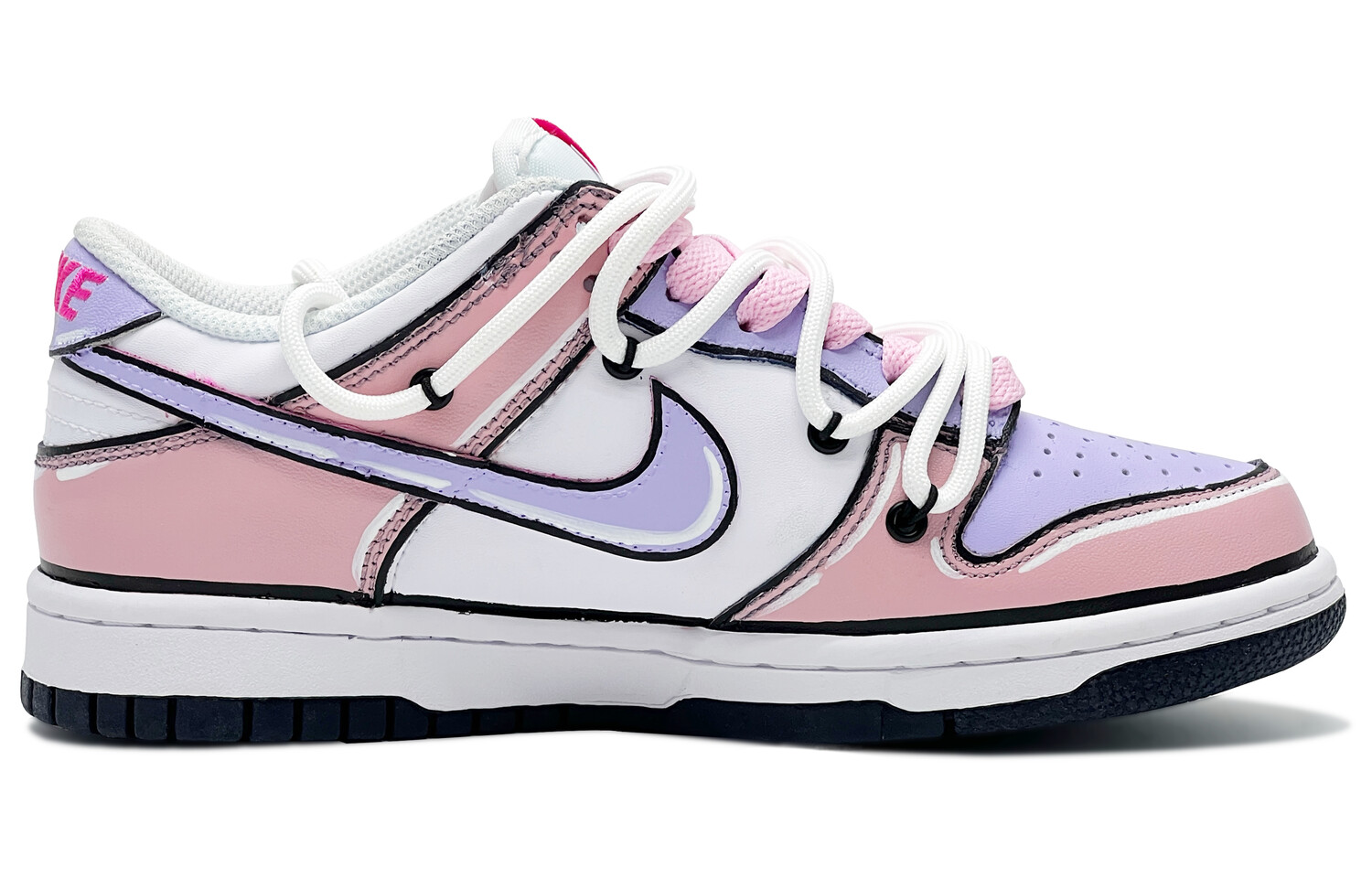 

Кроссовки для скейтбординга Dunk женские с низким верхом белый/розовый Nike