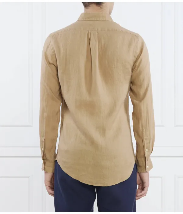 Рубашка Лниана Slim fit Polo Ralph Lauren, бежевый — фото 4