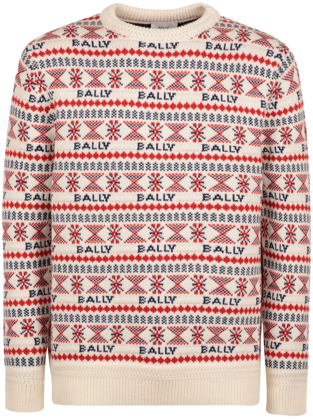 

Шерстяной джемпер с узором Bally, нейтральный