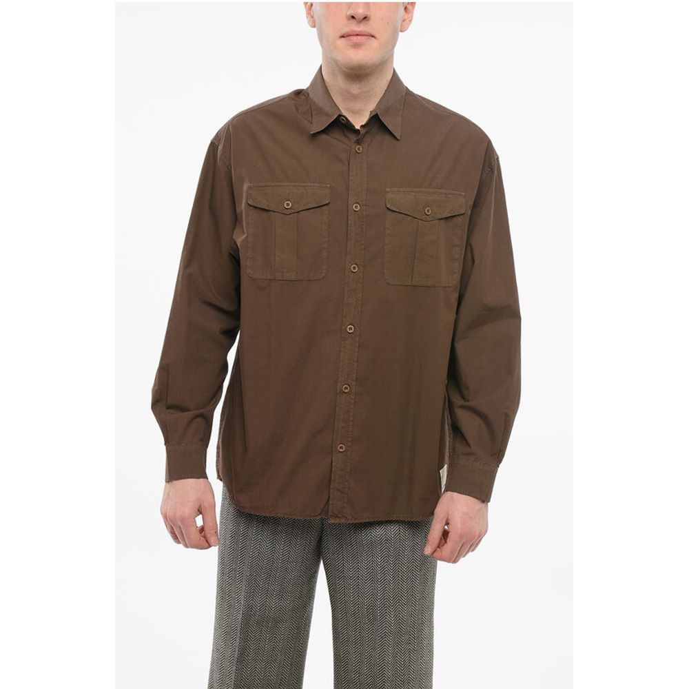 

Коричневая хлопковая рубашка Armani, Brown