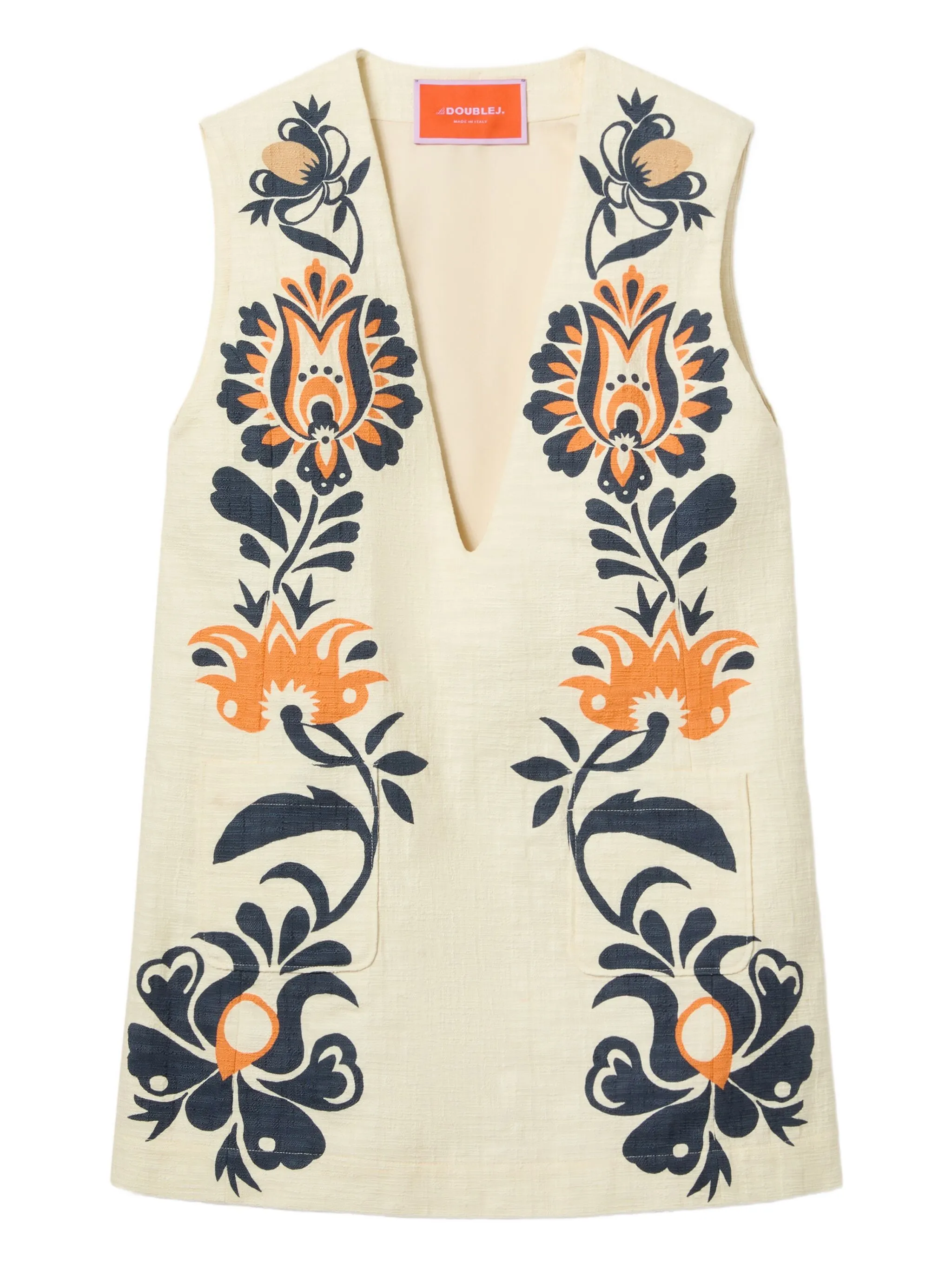 

Платье-туника без рукавов с цветочным принтом La Doublej, нейтральный